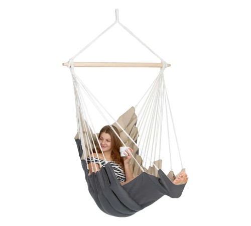 Гамак-крісло підвісне Amazonas California, 170 х 70 см - сіро-бежевий