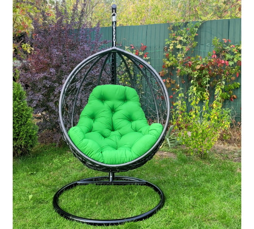 Крісло‑кокон підвісне GreenGard Графіт, чорно-зелене