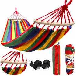 Гамак одномісний з планкою WCG SUMMER XL 200 х 100 см - різнокольоровий