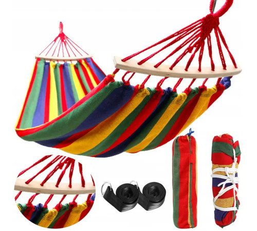 Гамак одномісний з планкою WCG SUMMER XL 200 х 100 см - різнокольоровий