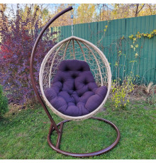 Крісло‑кокон підвісне GreenGard Наомі, корчнево-бежеве