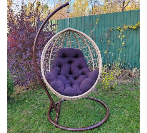 Крісло‑кокон підвісне GreenGard Наомі, корчнево-бежеве