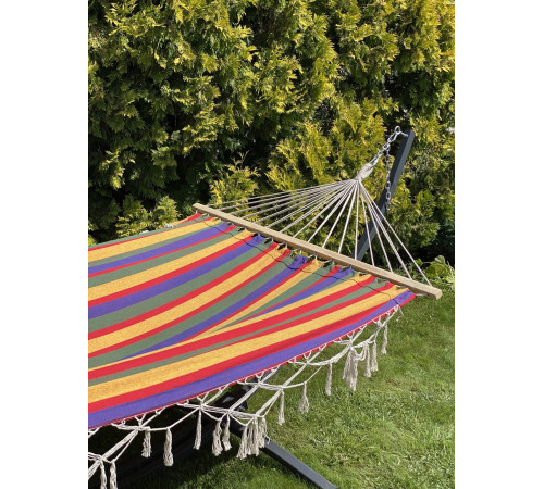 Гамак одномісний WCG BALI XL з планкою і каркасом 200 х 100 см - синій