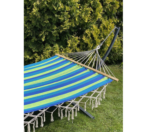 Гамак одномісний WCG BALI XL з планкою і каркасом 200 х 100 см - синій