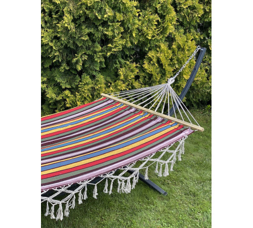 Гамак одномісний WCG BALI XL з планкою і каркасом 200 х 100 см - синій