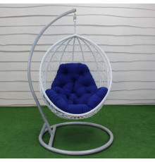 Крісло‑кокон підвісне GreenGard Ніколь, біло-синє