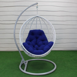 Крісло‑кокон підвісне GreenGard Ніколь, біло-синє