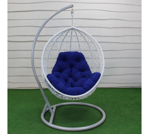 Крісло‑кокон підвісне GreenGard Ніколь, біло-синє