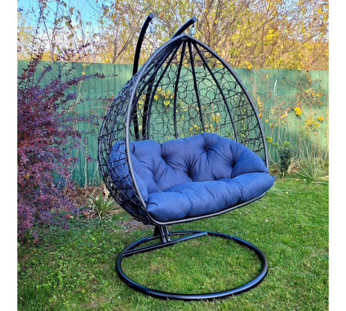 Крісло‑кокон підвісне GreenGard Графіт, синє