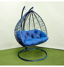 Крісло‑кокон підвісне GreenGard Графіт, синє