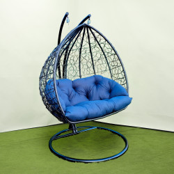 Крісло‑кокон підвісне GreenGard Графіт, синє