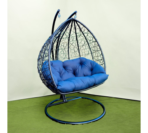 Крісло‑кокон підвісне GreenGard Графіт, синє