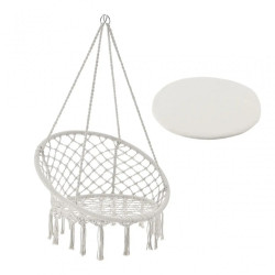 Крісло-гойдалка підвісне Bonro B-092-2 з подушкою, бежеве