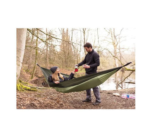 Гамак двомісний Amazonas Silk Traveller Thermo, 275 х 140 см - зелений