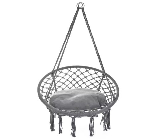 Крісло-гойдалка підвісне Bonro B-092-2 з подушкою, сіре