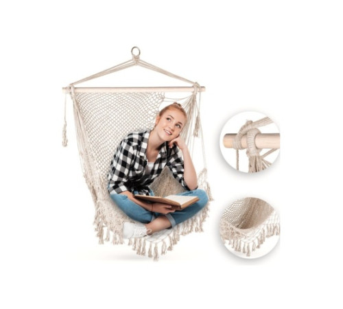 Крісло-гамак Outtec Boho підвісне, бежевий