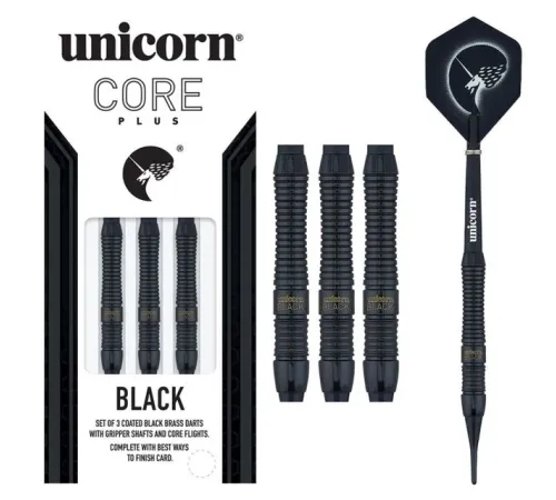 Дротики для дартсу Unicorn Core Plus Black S1 - 3 шт