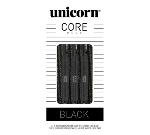Дротики для дартсу Unicorn Core Plus Black Brass Soft S2 - 3 шт Дротики для дартсу Unicorn Core Plus Black Brass Soft S2 - 3 шт