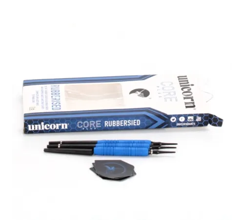 Дротики для дартсу Unicorn Core Plus Rubberised Brass Blue - 3 шт
