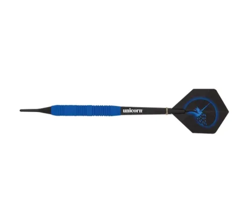 Дротики для дартсу Unicorn Core Plus Rubberised Brass Blue - 3 шт