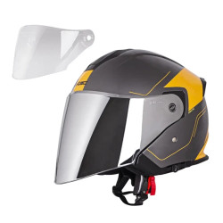 Шолом мотоциклетний W-TEC V586 Urbaztec розмір XS 53-54 см, жовто-сірий