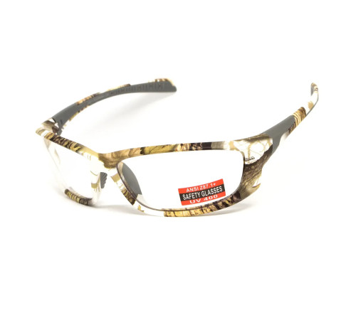 Окуляри захисні Global Vision Hercules-5 White Camo, прозорі