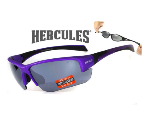 Окуляри захисні Global Vision Hercules-7 Purple,чорні