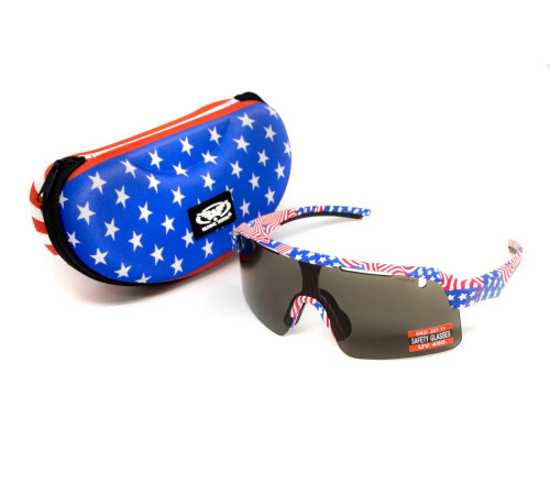 Окуляри захисні Global Vision Holeshot USA Flag, сірі