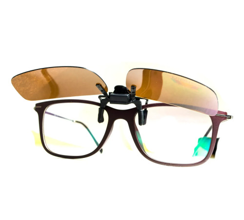 Полярізаційна накладка на окуляри, коричнева