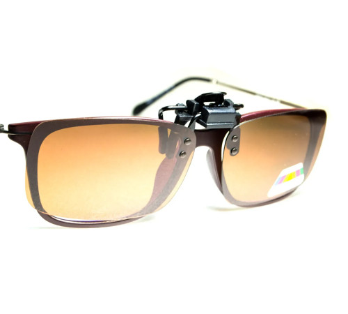 Полярізаційна накладка на окуляри, коричнева