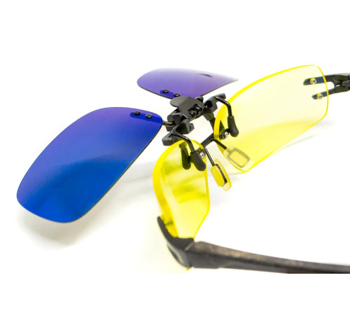 Полярізаційна накладка на окуляри, синя