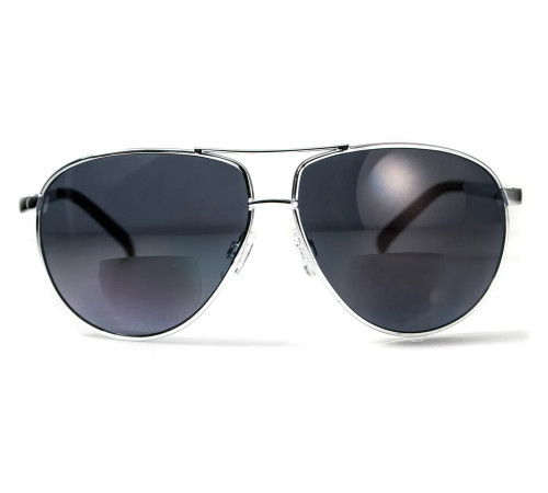 Окуляри захисні з біфокальною лінзою Global Vision Aviator Bifocal (+2.5) сірі
