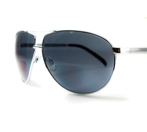 Окуляри захисні з біфокальною лінзою Global Vision Aviator (+3.0) (gray), сірі
