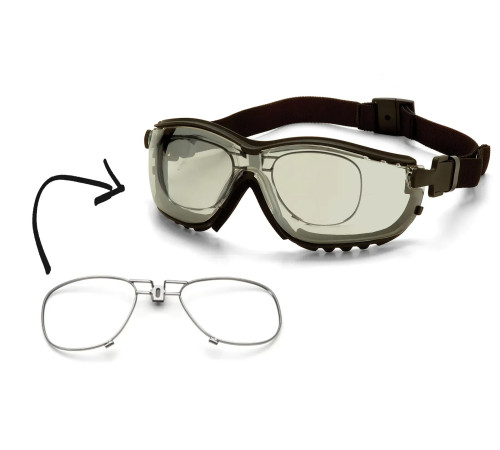 Окуляри захисні з ущільнювачем Pyramex V2G+RX Anti-Fog, світло-коричневі з діоптрійною вставкою