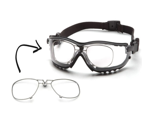 Окуляри захисні з ущільнювачем Pyramex V2G+RX Anti-Fog, прозорі з діоптрійною вставкою