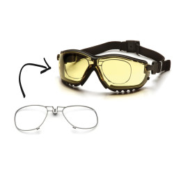 Окуляри захисні з ущільнювачем Pyramex V2G+RX Anti-Fog, жовті з діоптрійною вставкою