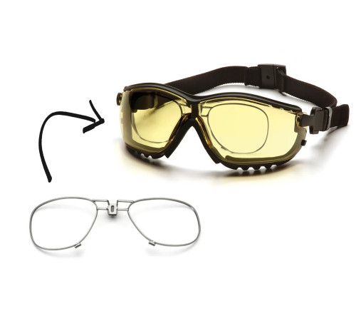 Окуляри захисні з ущільнювачем Pyramex V2G+RX Anti-Fog, жовті з діоптрійною вставкою