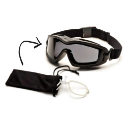 Окуляри захисні з ущільнювачем Pyramex V2G-XP + RX Anti-Fog, cірі з діоптрійною вставкою