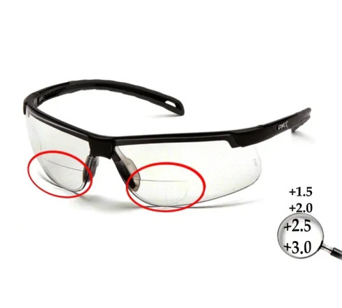 Окуляри захисні біфокальні Pyramex Ever-Lite Bifocal (+2.5), прозорі