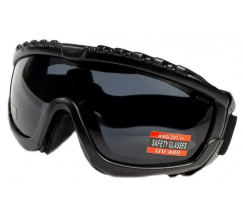 Окуляри захисні з ущільнювачем Global Vision Ballistech-1 (smoke) Anti-Fog, чорні
