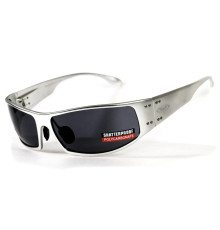 Окуляри захисні в металевій оправі Global Vision Bad-Ass-2 Silver (gray), сірі