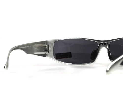 Окуляри захисні в металевій оправі Global Vision Bad-Ass-2 Silver (gray), сірі