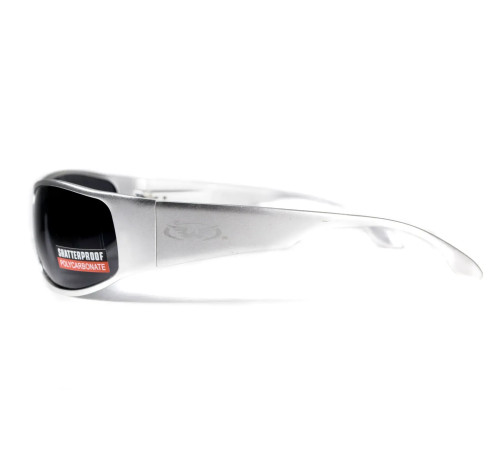 Окуляри захисні Global Vision BAD-ASS-1 Silver, чорні