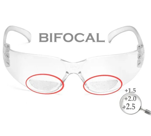 Окуляри захисні біфокальні Pyramex Intruder Bifocal (+2.5), прозорі