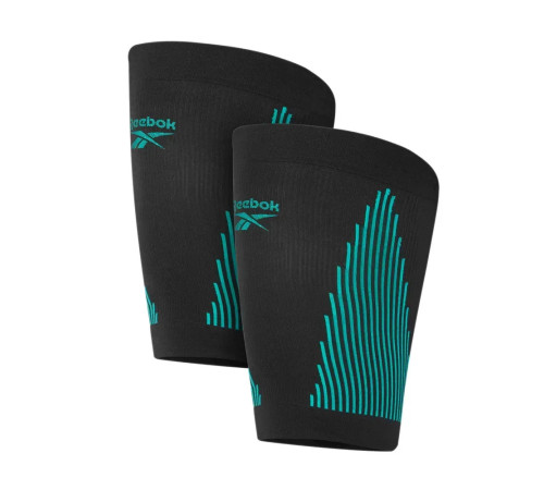 Бандаж для коліна Reebok Knitted Compression Thigh Sleeve розмір M, чорно-бірюзові