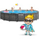 Басейн каркасний 21в1 INTEX 126744, 549 x 122 см, темно-сірий