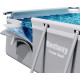 Басейн каркасний прямокутний 17в1 Bestway 56457 Power Steel 412 x 201 см - світло-сірий