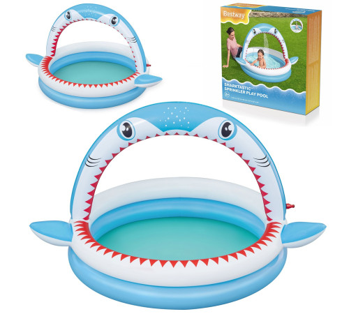 Басейн надувний дитячий Sharktastic Bestway 53157 163x127x92 см