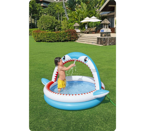 Басейн надувний дитячий Sharktastic Bestway 53157 163x127x92 см