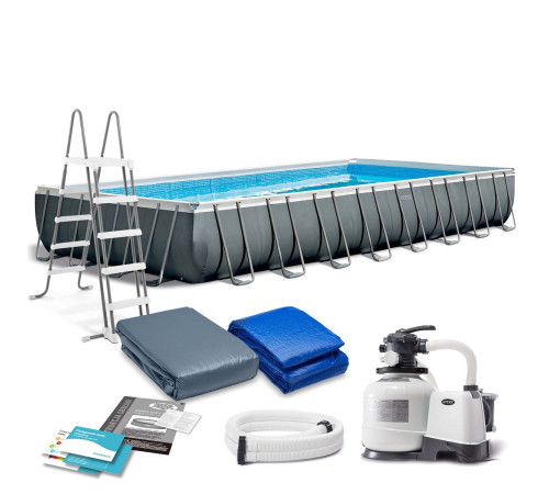 Басейн каркасний прямокутний 8в1 INTEX 26374, 975 x 488 x 132 см